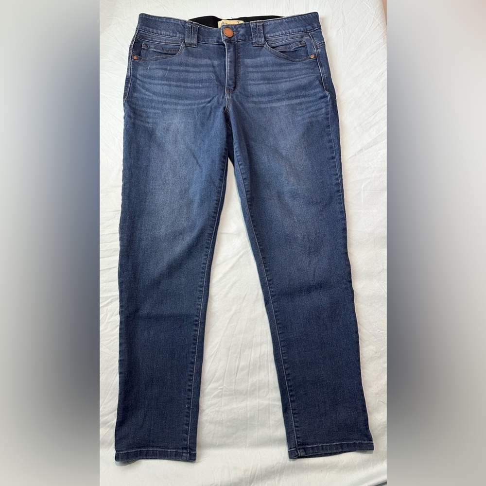 Democracy Ab Technology Jeans Size 12 Blue Mid Rise Stretch Skinny 27” Inseam